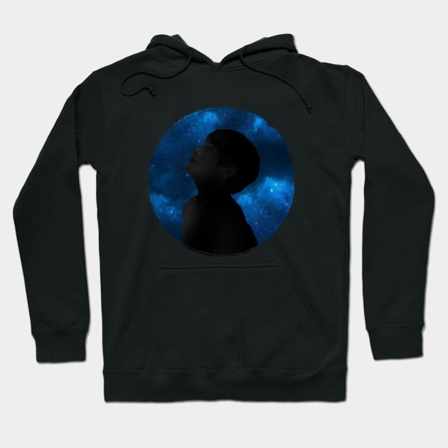 BTS V Tae silhouette (blue galaxy circle brush) | Army | Kpop Hoodie by Vane22april